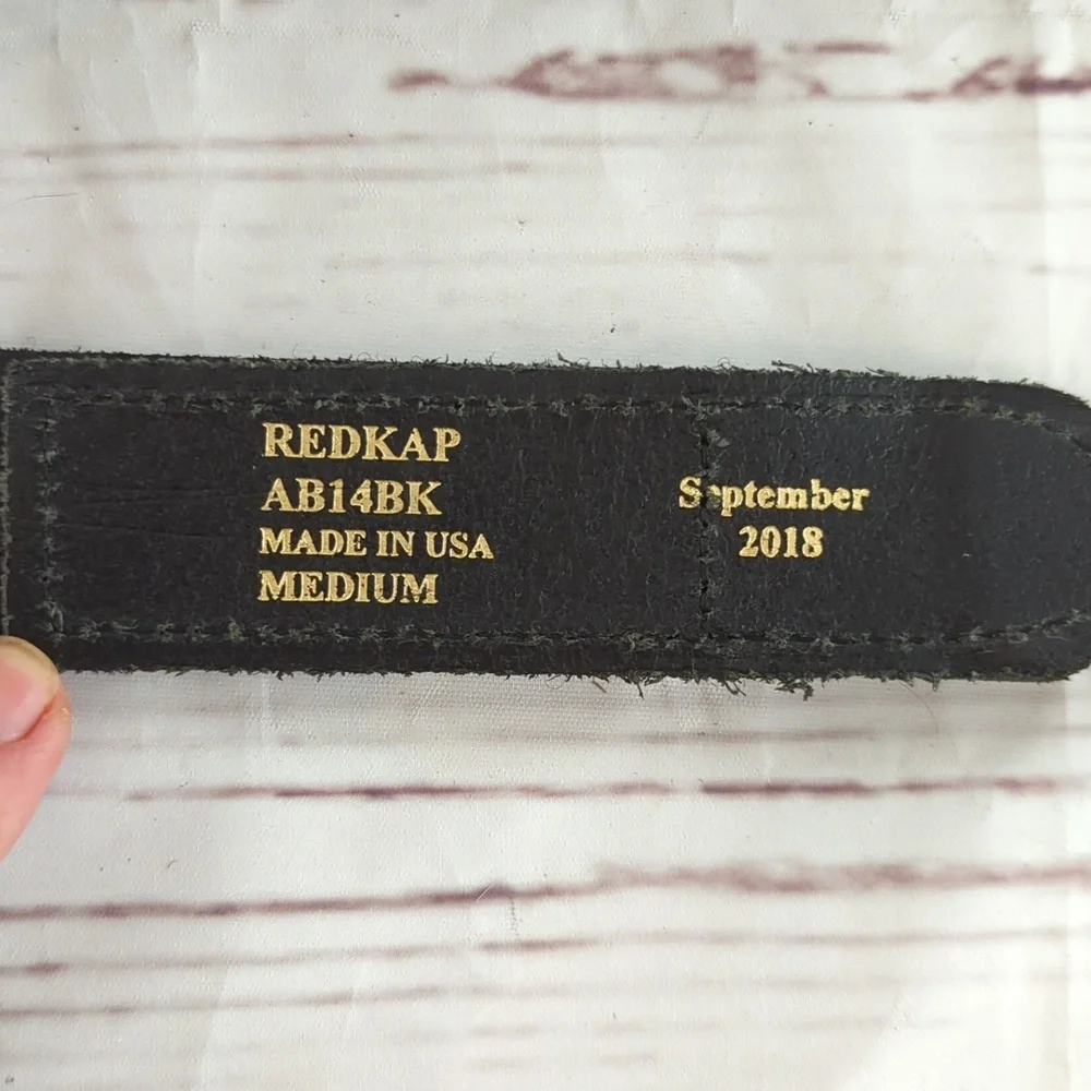 Redkap belt, adjustable canvas hook & loop belt AB14BK, black, sz medium